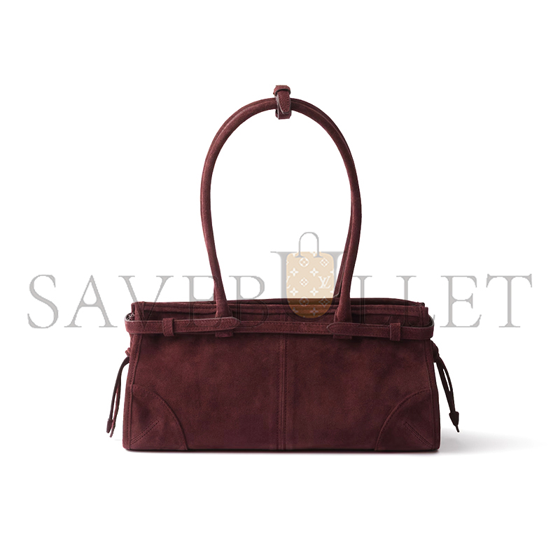 PRADA BONNIE MEDIUM SUEDE HANDBAG 1BA426 (32*15.5*12cm)